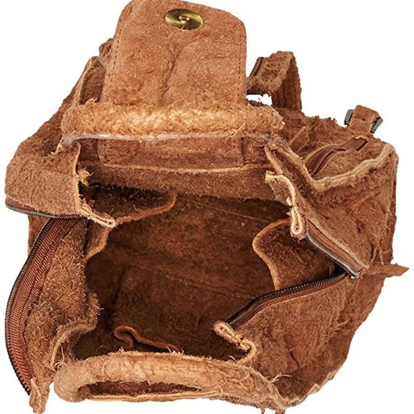 Latico Clarkson 5401 Brown Shredded Suede Leather Backpack - Picture 6 of 8